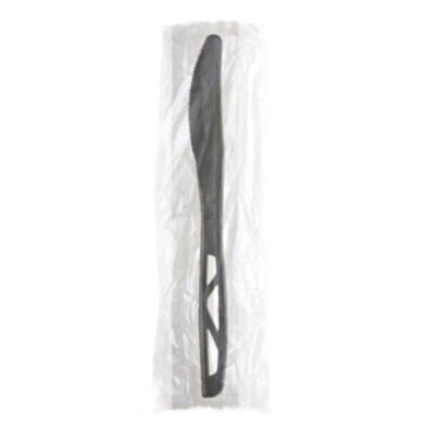 BetterEarth CPLA Black Mediumweight Knife Wrapped BE-KMB-INV