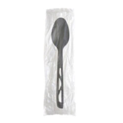 BetterEarth CPLA Black Mediumweight Spoon Wrapped BE-SMB-INV