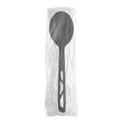 BetterEarth CPLA Black Soup Spoon Wrapped BE-SSB-INV