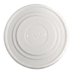 BetterEarth CPLA White Flat Lid for Food Container 12-32 oz BE-FL115CPLA