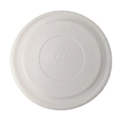 BetterEarth CPLA White Flat Lid for Food Container 8 oz BE-FL90CPLA