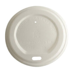 BetterEarth CPLA White Flat Lid for Hot Cup 8 oz BE-HL8PLA