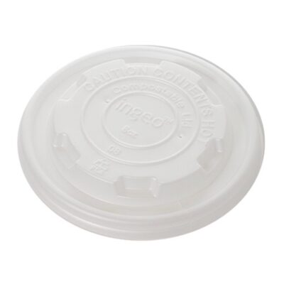 Conserveware CPLA Flat Lid for Container 8 oz 42FCLPLA90