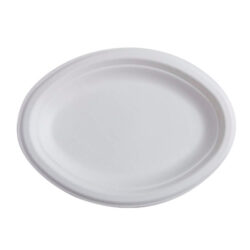 Conserveware Compostable Sugarcane Oval Plate 10.25 in x 7.75 in 42OP107