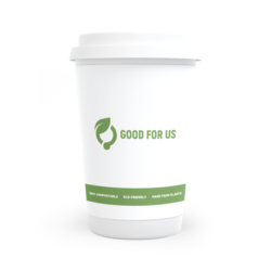 Custom Printed Compostable Double Wall Paper Hot Cup 10 oz