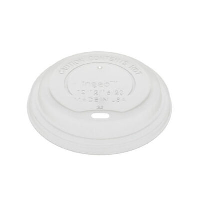 EarthChoice CPLA White Flat Lid for Hot Cup 12-20 oz LCPLA16