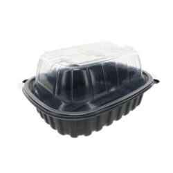 EarthChoice MFPP Black Lid Microwavable Roaster Container 9.5 in x 7.5 in x 4.25 in YCNC6011DPPZ