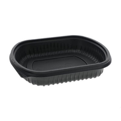 EarthChoice MFPP Black Rectangular Microwavable Container 24 oz 8 in x 6.5 in x 1.5 in YCN846240000