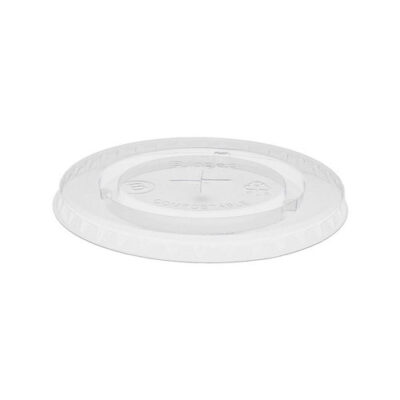EarthChoice PLA Clear Flat Slot Lid for Cold Cup 12-14-16-18-20-24 oz YLPLA24C