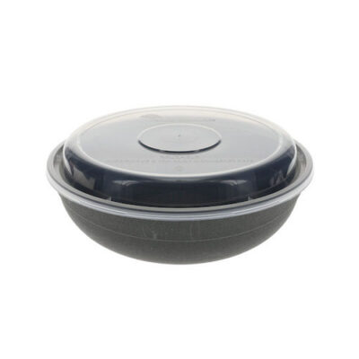 EarthChoice PP Black Round Lid Microwavable Container 30 oz 7 in NV2GRN307B