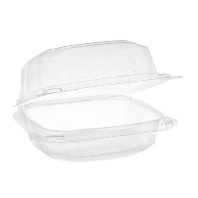 EarthChoice rPET Clear Clamshell Hinged Container 6 in x 6 in x 3 in YCASH11600000