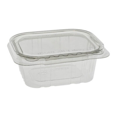 EarthChoice rPET Clear Clamshell Hinged Tamper Evident Deli Container 12 oz 5 in x 4 in TEHL5X412