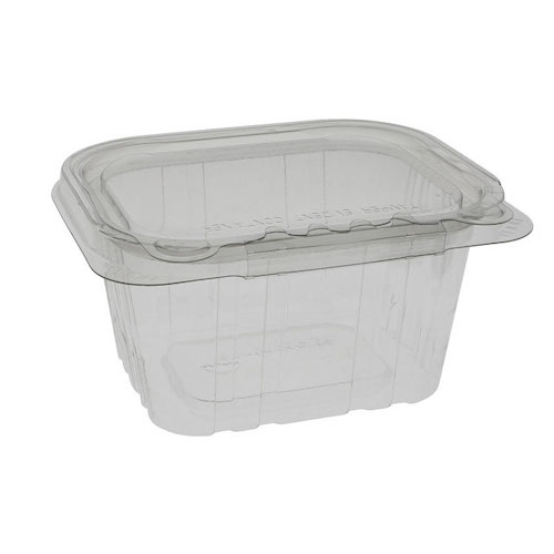 Choice 12 oz. Clear RPET Hinged Deli Container - 200/Case