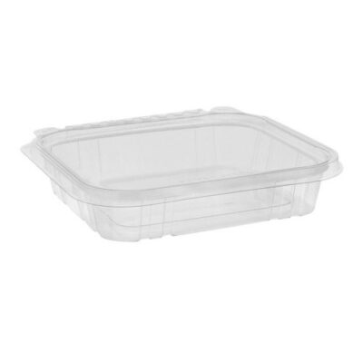 EarthChoice rPET Clear Clamshell Hinged Tamper Evident Deli Container 16 oz 7 in x 6 in TEHL7X616S