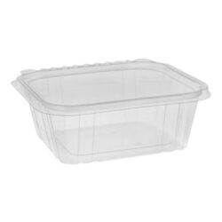 EarthChoice rPET Clear Clamshell Hinged Tamper Evident Deli Container 32 oz 7 in x 6 in TEHL7X632