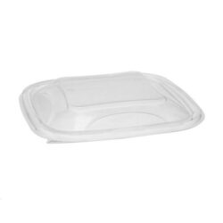 EarthChoice rPET Clear Dome Lid for Square Bowl 24-32 oz 7 in SACLD07
