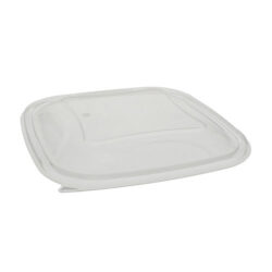 EarthChoice rPET Clear Dome Lid for Square Bowl 48-64 oz 9 in SACLD09