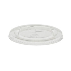 EarthChoice rPET Clear Flat Slot Lid for Cold Cup 9-10 oz YLP10C