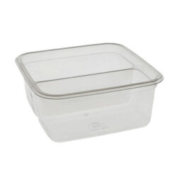 EarthChoice rPET Clear Square 2 Compartment Container 32 oz 6 in Y6S322C