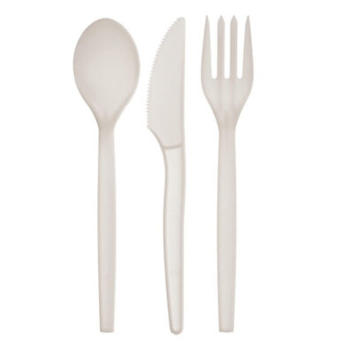 Eco Products Cutlery Kit PSM 4 Piece Fork Knife Spoon Napkin 7 in EP-S005
