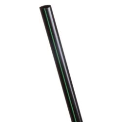 Eco Products PLA Black Green Stripe Straw Unwrapped 7.75 in EP-ST780U-BGS