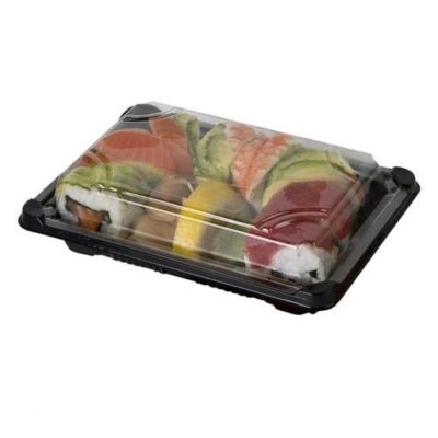 Eco Products PLA Black Lid Sushi Tray 5 in x 7 in x 1.25 in EP-SH2-CPK
