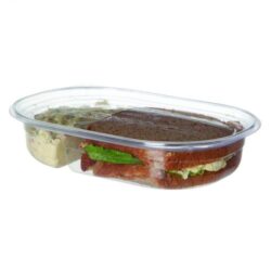Eco Products PLA Clear 2 Compartment Deli Lid Snack Container 32 oz EP-RV322
