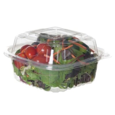 Eco Products PLA Clear Clamshell Hinged Container 6 in x 6 in x 3 in EP-LC6