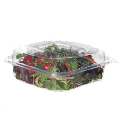 Eco Products PLA Clear Clamshell Hinged Container 8 in x 8 in x 3 in EP-LC81