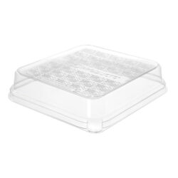 Eco Products PLA Clear Dome Lid for Taco Tray 7 in x 7 in x 1.5 in EP-SCS73LID