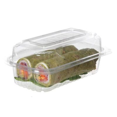 Eco Products PLA Clear Hoagie Clamshell Hinged Container 9 in x 5 in x 3.5 in EP-LC96