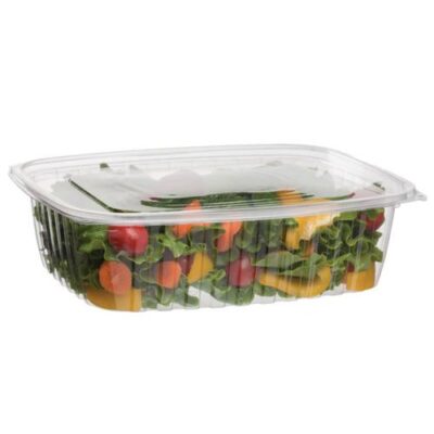 Eco Products PLA Clear Rectangular Deli Lid Container 48 oz EP-RC48