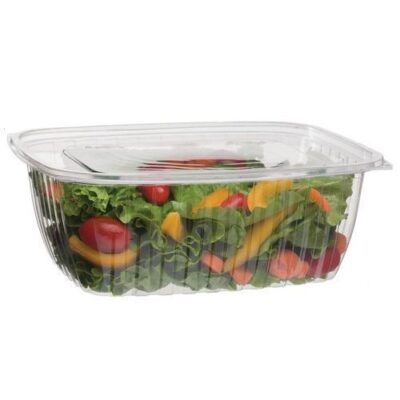 Eco Products PLA Clear Rectangular Deli Lid Container 64 oz EP-RC64