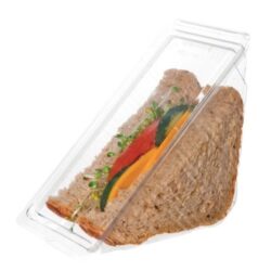 Eco Products PLA Clear Sandwich Wedge 4.25 in x 4.25 in x 6.5 in x 3 in EP-SWH3