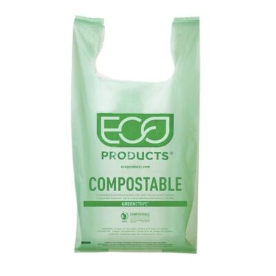 Eco Products PLA Green Shopper Bag 16.1 in x 19.7 in EP-CBMS