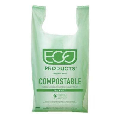 Eco Products PLA Green Shopper Bag 17.7 in x 22.8 in EP-CBLS
