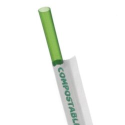 Eco Products PLA Green Straw Wrapped 7.75 in EP-ST772