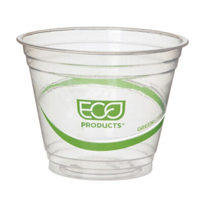 Eco Products PLA Green Stripe Cold Cup 9 oz EP-CC9S-GS