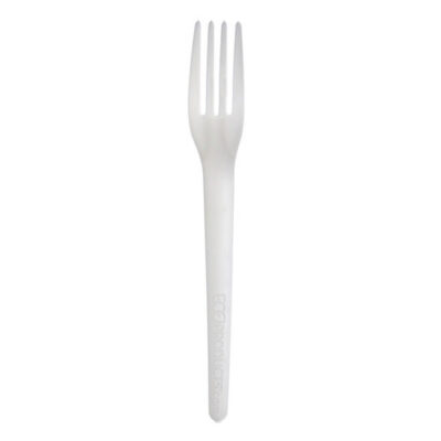 Eco Products PLA White Dinner Fork 7 in EP-S017