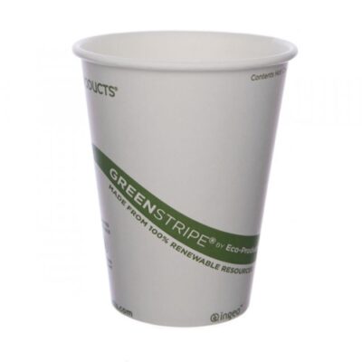 Eco Products Paper Green Stripe Hot Cup 12 oz EP-BHC12-GS