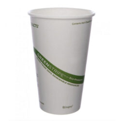 Eco Products Paper Green Stripe Hot Cup 16 oz EP-BHC16-GS