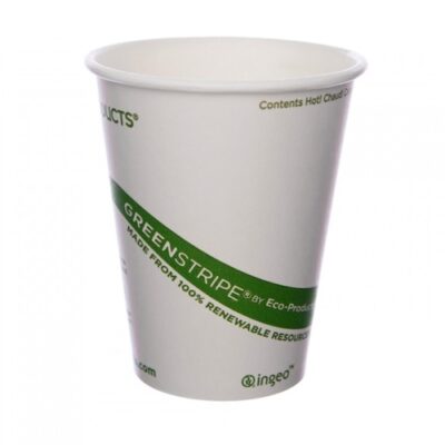 Eco Products Paper Green Stripe Hot Cup 8 oz EP-BHC8-GS