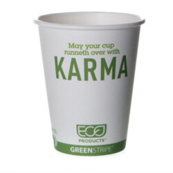 Eco Products Paper Green Stripe Karma Hot Cup 12 oz EP-BHC12-GSLE02