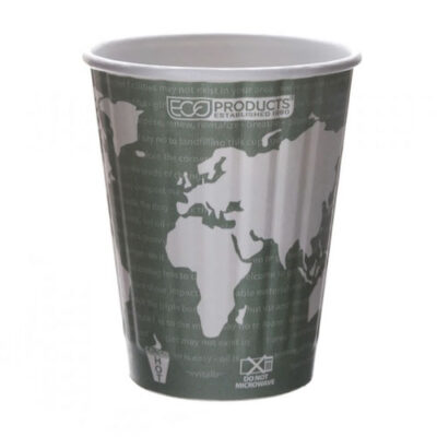 Eco Products Paper Insulated World Art Hot Cup 12 oz EP-BNHC12-WD