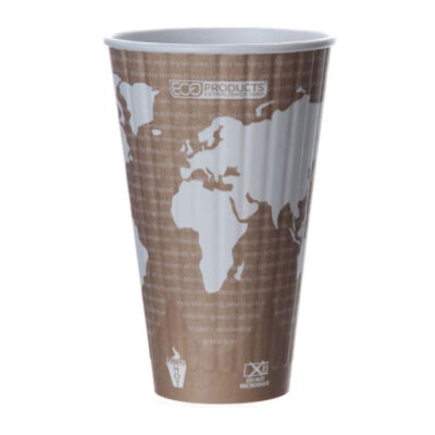 Eco Products Paper Insulated World Art Hot Cup 20 oz EP-BNHC20-WD