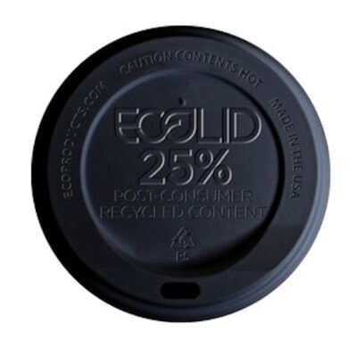 Eco Products RPS Black Flat Lid for Hot Cup 10-20 oz EP-HL16-BR