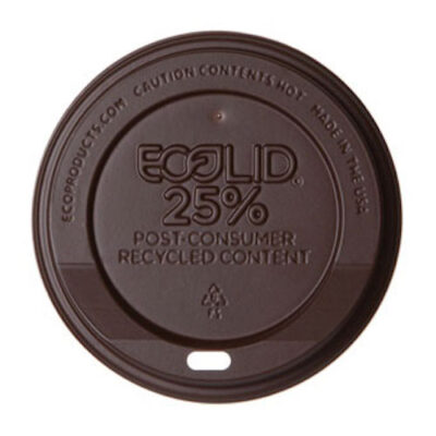 Eco Products RPS Brown Flat Lid for Hot Cup 10-20 oz EP-HL16-BWNR