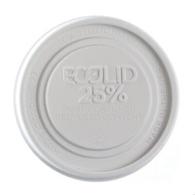Eco Products RPS White Flat Lid for Container 8 oz EP-BRSCLID-S