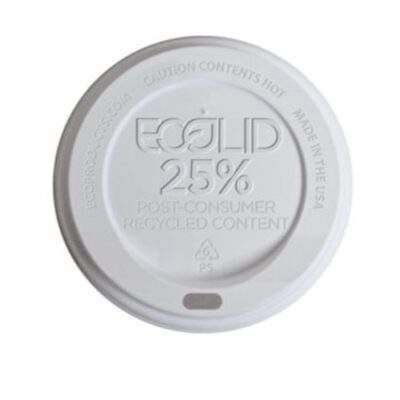 Eco Products RPS White Flat Lid for Hot Cup 10-20 oz EP-HL16-WR