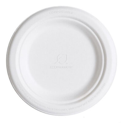 Eco Products Sugarcane White Round Plate 6 in EP-P016